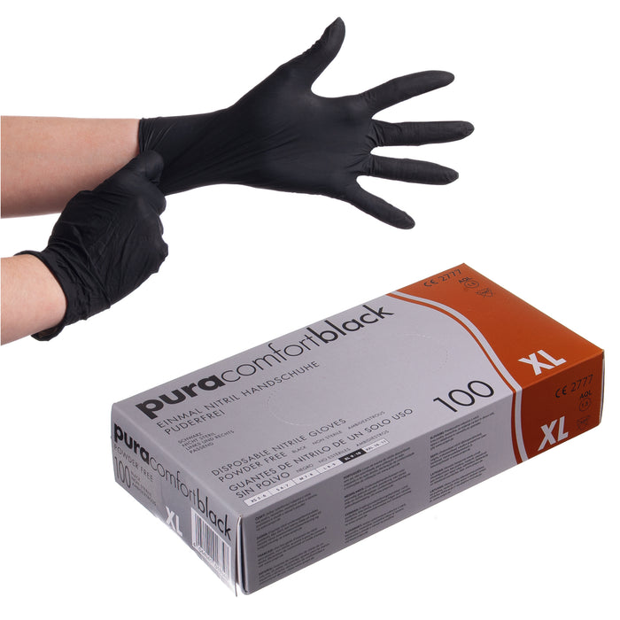 Nitril -Handschuhe ungepudert Schwarz L
