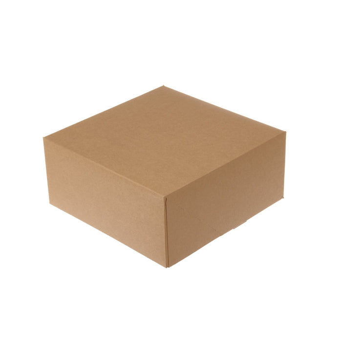 Boîte à gâteaux / boîte à gâteaux 220 x 220 x 100 mm marron / impression supérieure