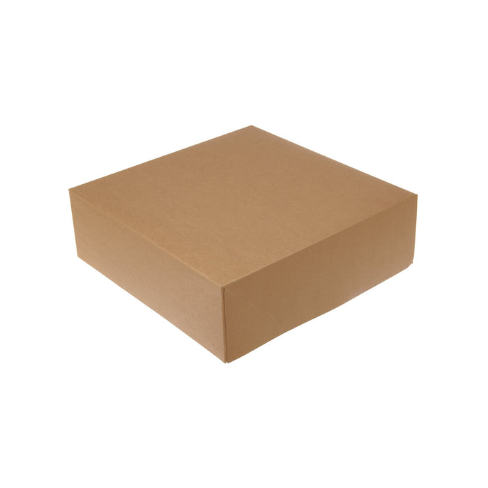 Boîte à gâteaux / boîte à gâteaux 340 x 340 x 110 mm marron / impression supérieure