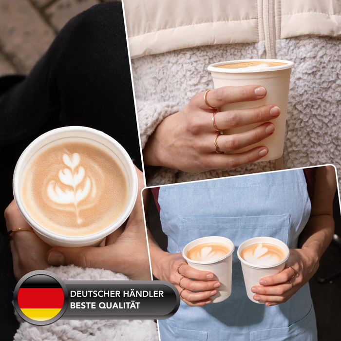 Gobelet à café bagasse 300ml - gobelet Ø 90mm - gobelet jetable canne à sucre