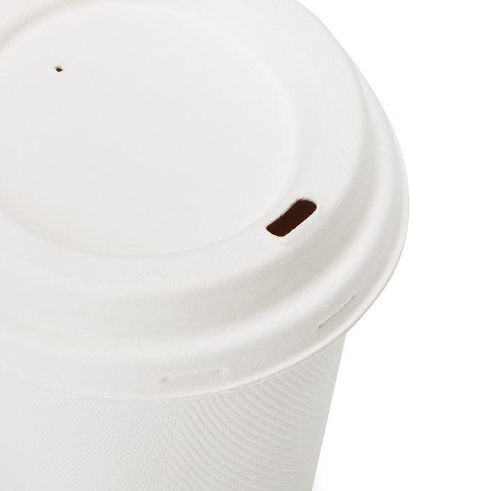 Ensemble de tasses à café à emporter avec couvercle, 300 ml, bagasse, Ø 9 cm