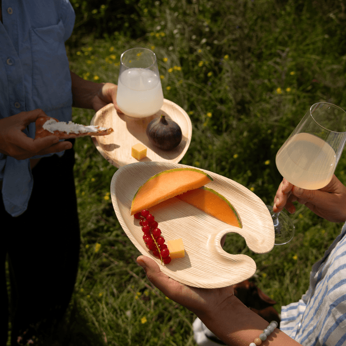 Assiette à cocktail LEEF, feuille de palmier, 24 cm x 17,5 cm x 1,5 cm