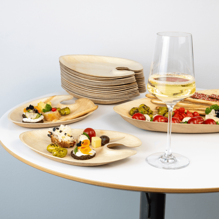 Assiette à cocktail LEEF, feuille de palmier, 24 cm x 17,5 cm x 1,5 cm