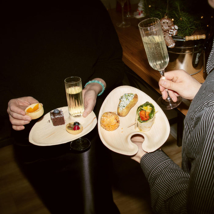 Assiette à cocktail LEEF, feuille de palmier, 24 cm x 17,5 cm x 1,5 cm