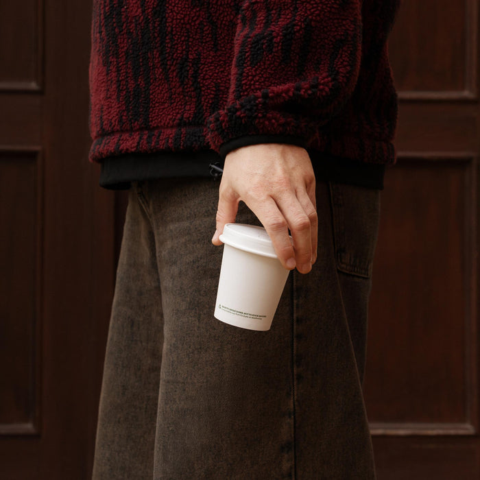 Gobelet en papier compostable à emporter, 200 ml, blanc