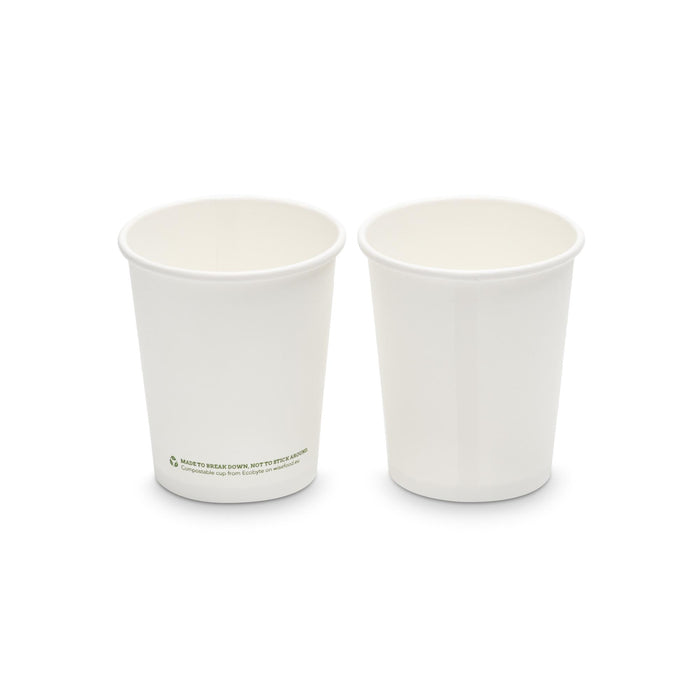 Gobelet en papier compostable à emporter, 200 ml, blanc