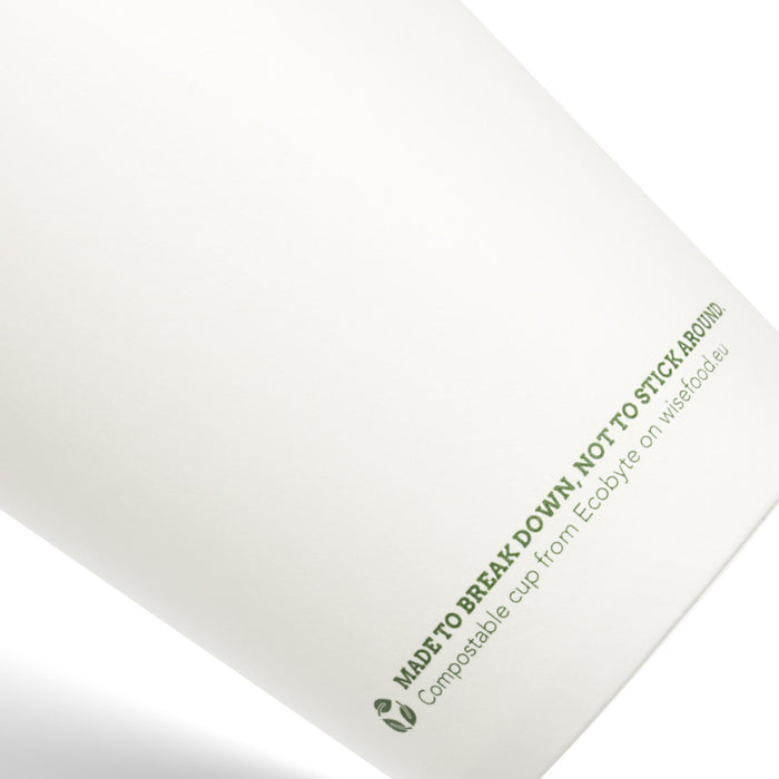 Gobelet en papier compostable à emporter, 200 ml, blanc