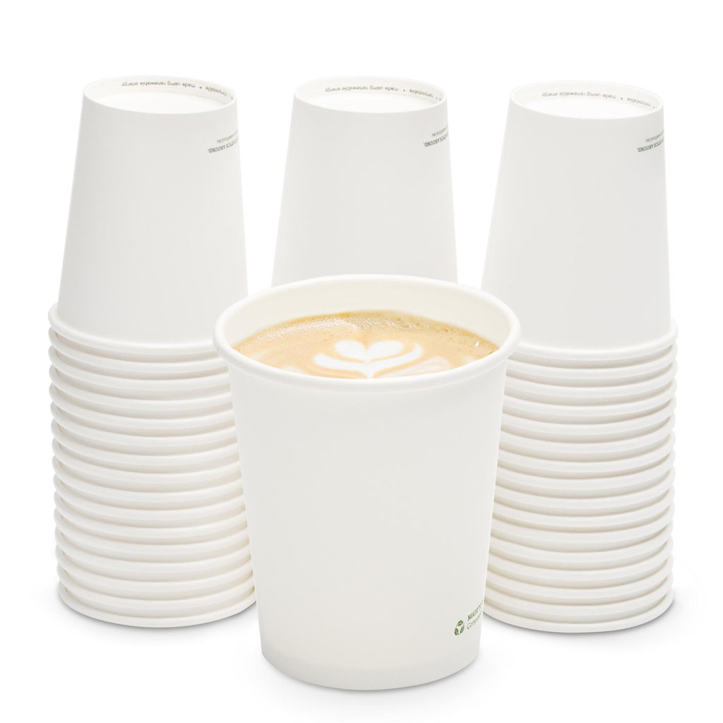 50 Couvercles Gobelet Café 90mm CPLA Bioplastique Noir - Biodégradables Compostables - Trou Paille Pour Gobelets à Emporter