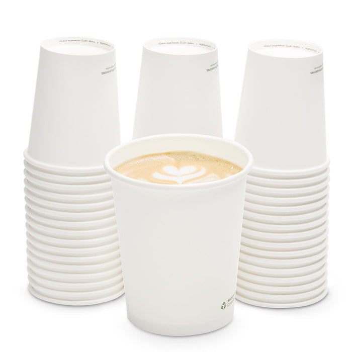 Gobelet en papier compostable à emporter, 200 ml, blanc
