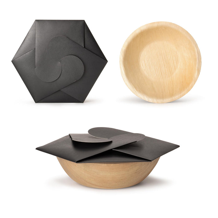 Bol à emporter durable, fabriqué à partir de feuilles de palmier, LEEF, 900 ml, 25 x 22 x 6,5 cm