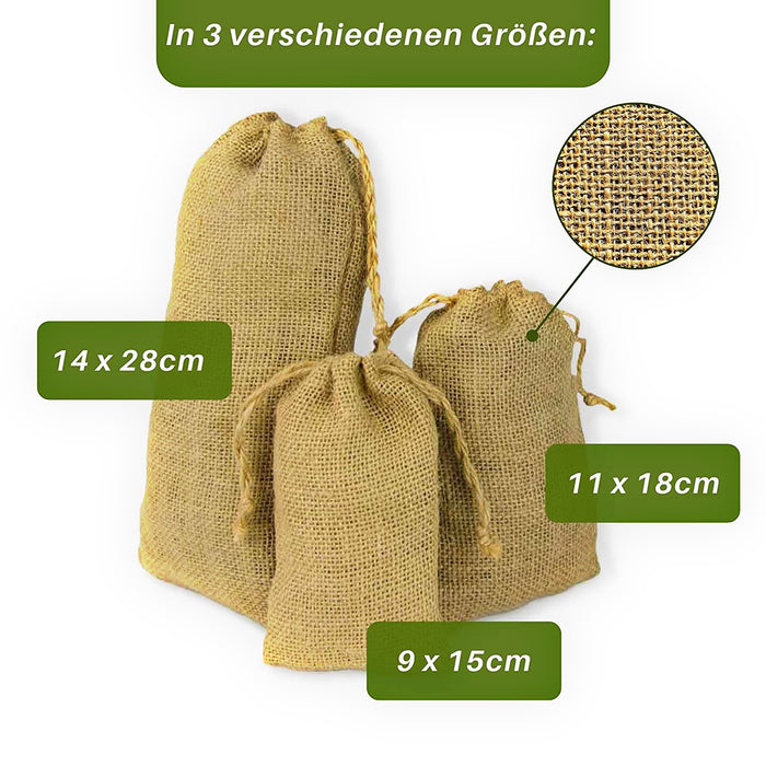 Sac en jute - sac en jute naturel 11x18cm (fibre naturelle) - lot de 24 sacs en jute