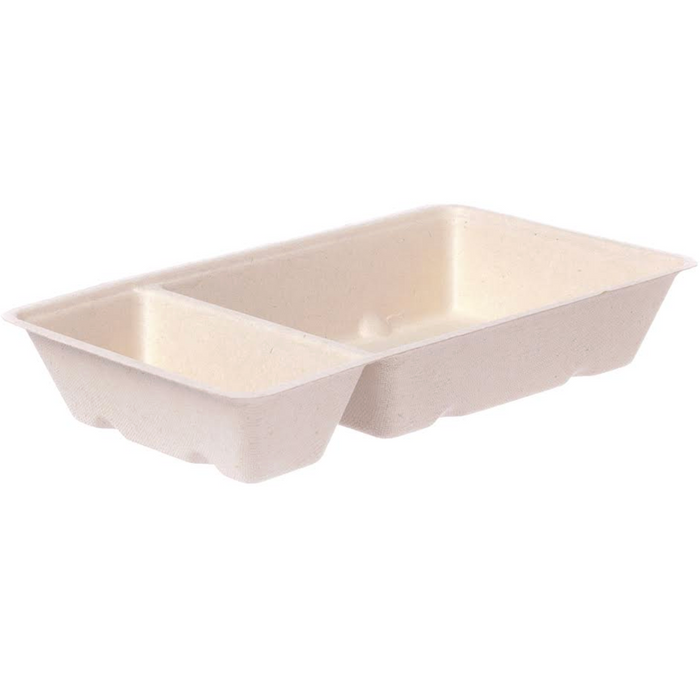 Bol à goûter A22 2 compartiments marron 12x7x3,5cm Bagasse