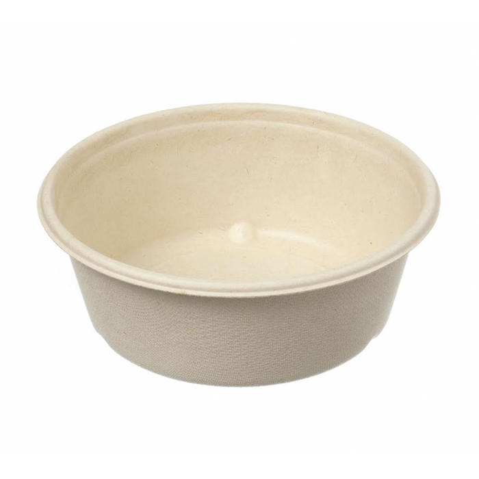 Saladier rond 600ml marron 15.4x5.6cm Bagasse