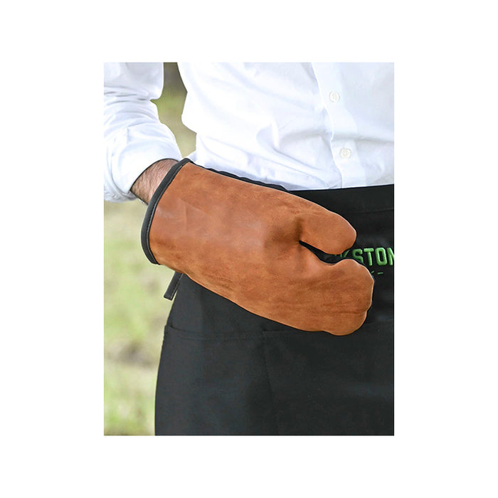 Gant de cuisine marron, gris foncé - taille unique - extérieur : 100 % polyuréthane, intérieur : 100 % coton