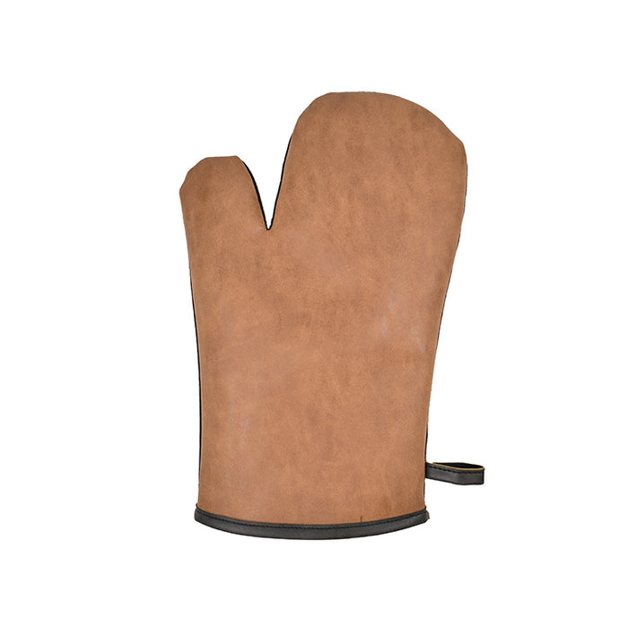 Gant de cuisine marron, gris foncé - taille unique - extérieur : 100 % polyuréthane, intérieur : 100 % coton