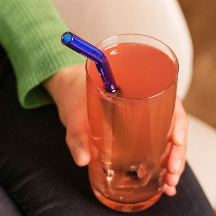 Ensemble de pailles colorées en verre : 14 pailles + 2 pinceaux