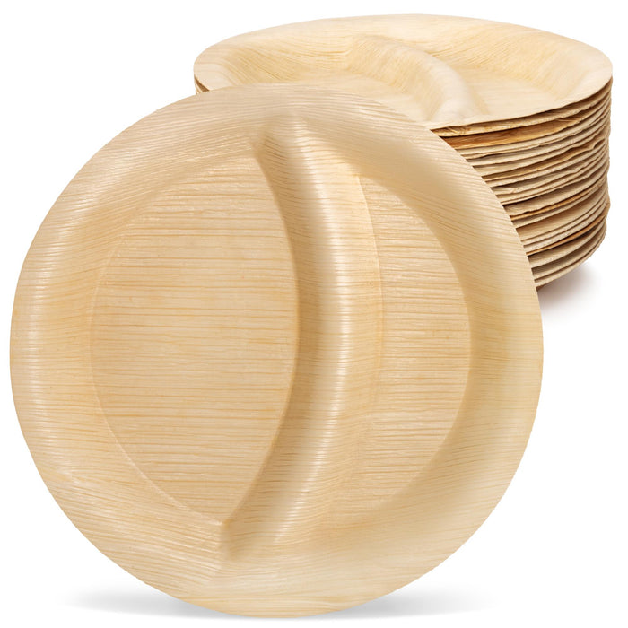Assiette en feuille de palmier, ronde, en 2 parties, Ø 23 x 2,75 cm