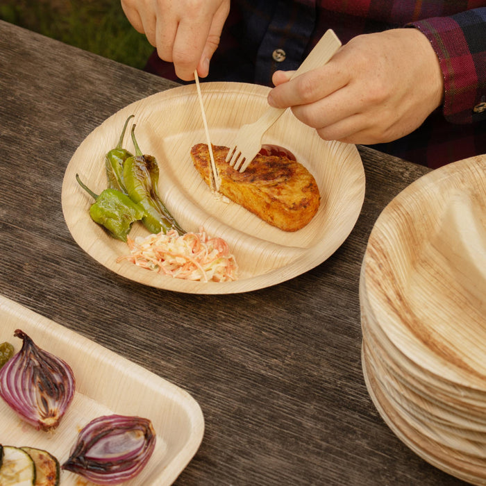 Assiette en feuille de palmier, ronde, en 2 parties, Ø 23 x 2,75 cm