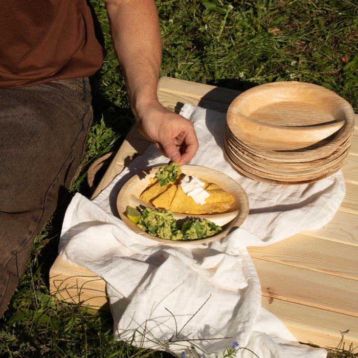 Assiette en feuille de palmier, ronde, en 2 parties, Ø 23 x 2,75 cm