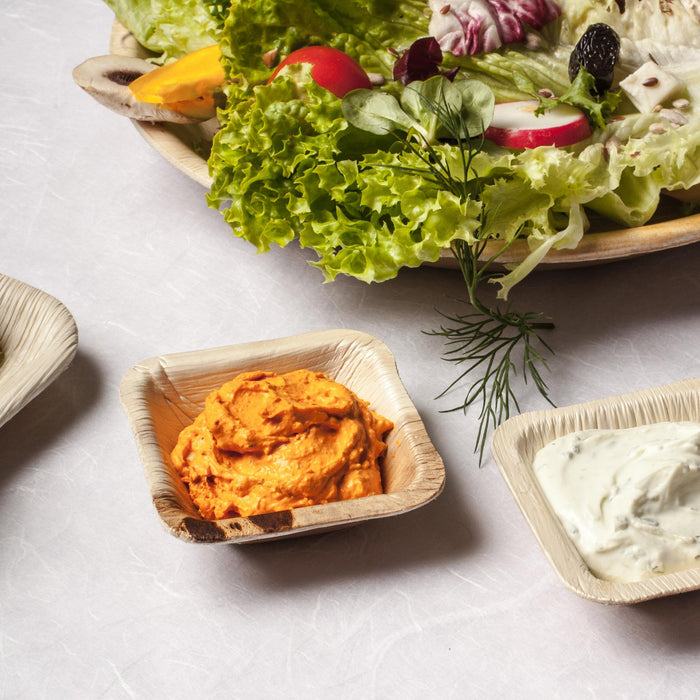 Bol en feuille de palmier, 50 ml, carré, 8 x 8 x 2 cm