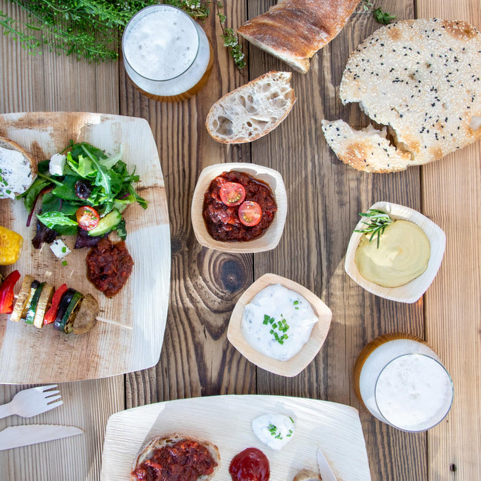 Bol en feuille de palmier, 75 ml, carré, 9 x 9 x 3 cm