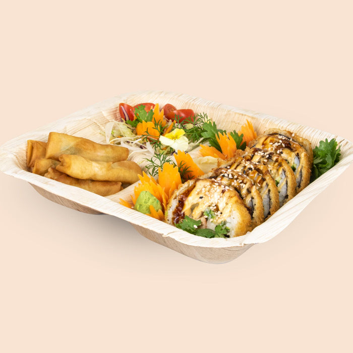 Bol en feuille de palmier, 600 ml, rectangulaire, 24 x 15 x 4 cm