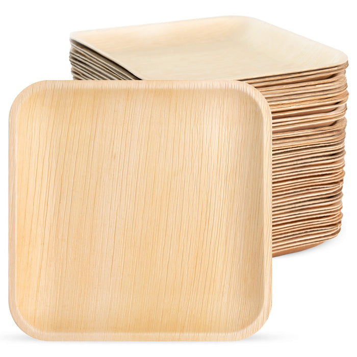 Assiette carrée feuille de palmier 20 x 20 cm