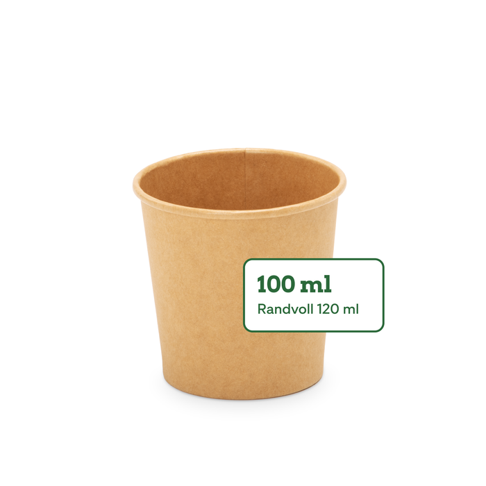 Gobelet en carton bio, 100 ml, certifié FSC®, compostable à domicile, marron, Ø 6,3 x 6,2 cm