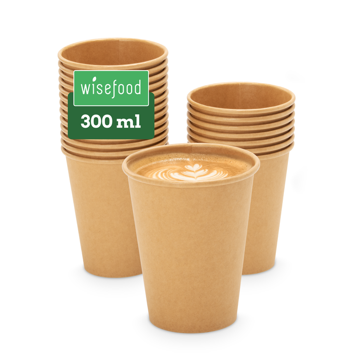 Gobelet en carton bio, 300 ml, certifié FSC®, compostable à domicile, marron, Ø 9 x 11 cm