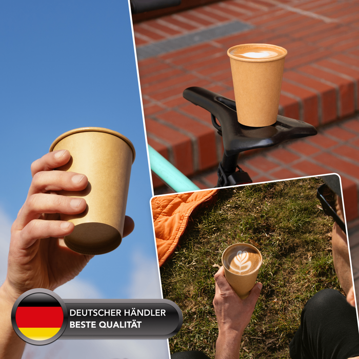 Gobelet en carton bio, 300 ml, certifié FSC®, compostable à domicile, marron, Ø 9 x 11 cm