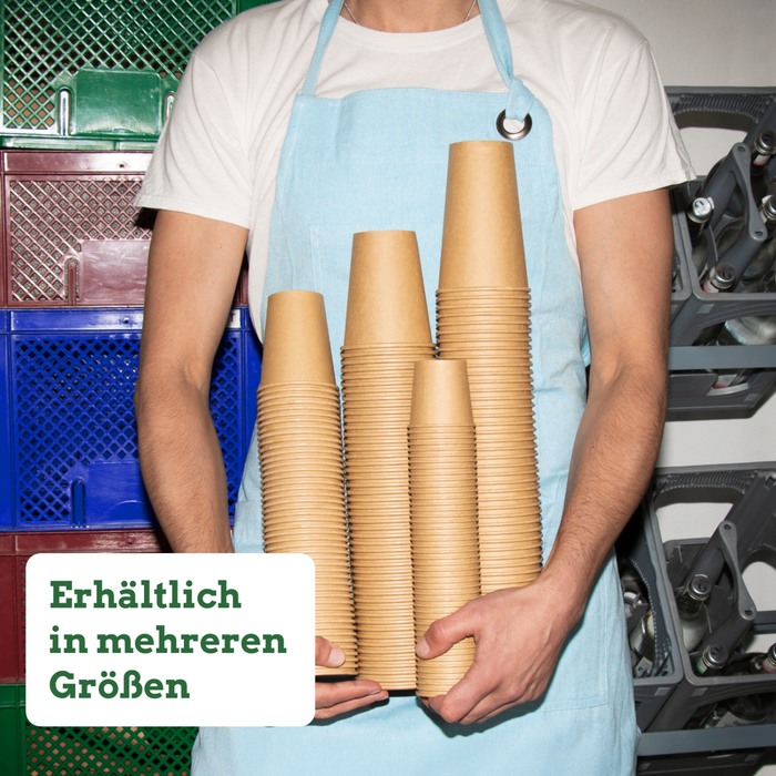 Gobelet en carton bio, 300 ml, certifié FSC®, compostable à domicile, marron, Ø 9 x 11 cm