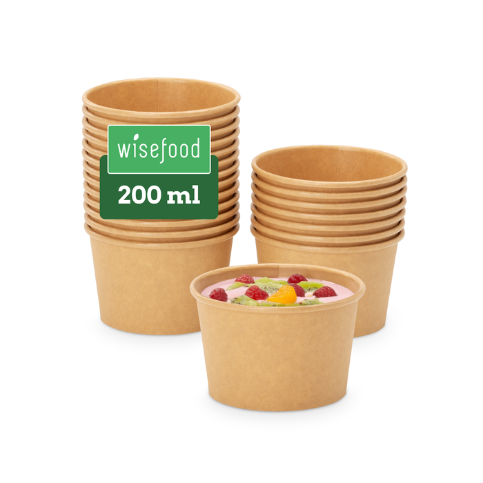 Gobelet bio à emporter, 200 ml, papier, certifié FSC®, compostable à domicile, marron, Ø 9,8 x 6 cm