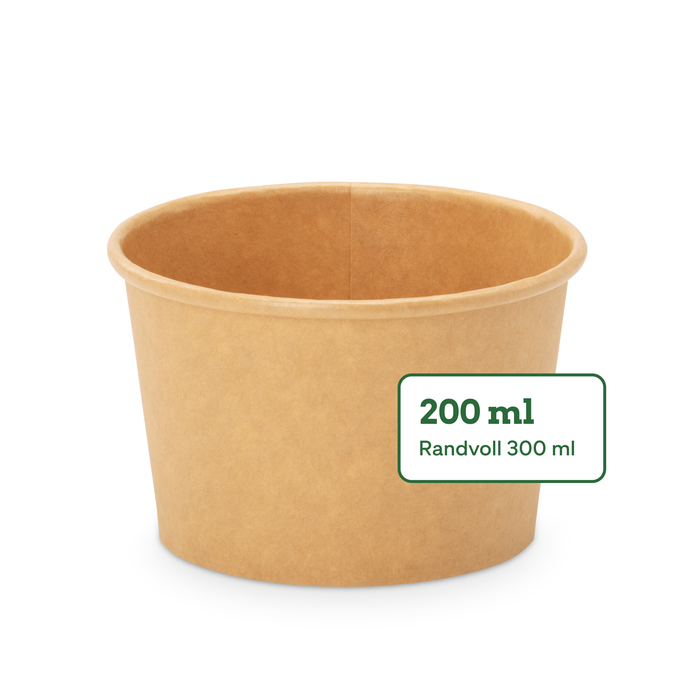 Gobelet bio à emporter, 200 ml, papier, certifié FSC®, compostable à domicile, marron, Ø 9,8 x 6 cm