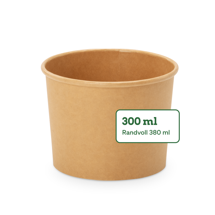 Gobelet à emporter bio, 300 ml, papier, certifié FSC®, compostable à domicile, marron, Ø 9,8 x 7 cm