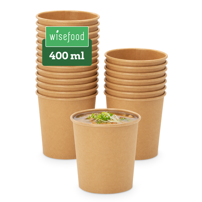 Gobelet Bio Take-Away, 400 ml, papier, certifié FSC®, compostable à domicile, marron, Ø 9,8 x 9,9 cm