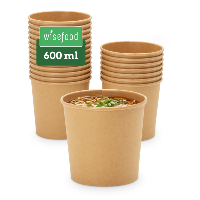 Gobelet bio à emporter, 600 ml, papier, certifié FSC®, compostable à domicile, marron, Ø 11,5 x 10,8 cm