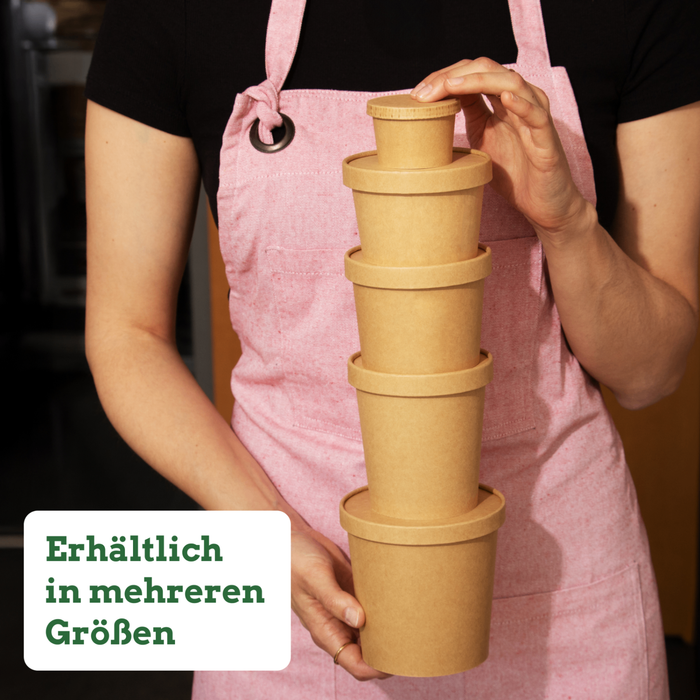 Gobelet bio à emporter, 600 ml, papier, certifié FSC®, compostable à domicile, marron, Ø 11,5 x 10,8 cm