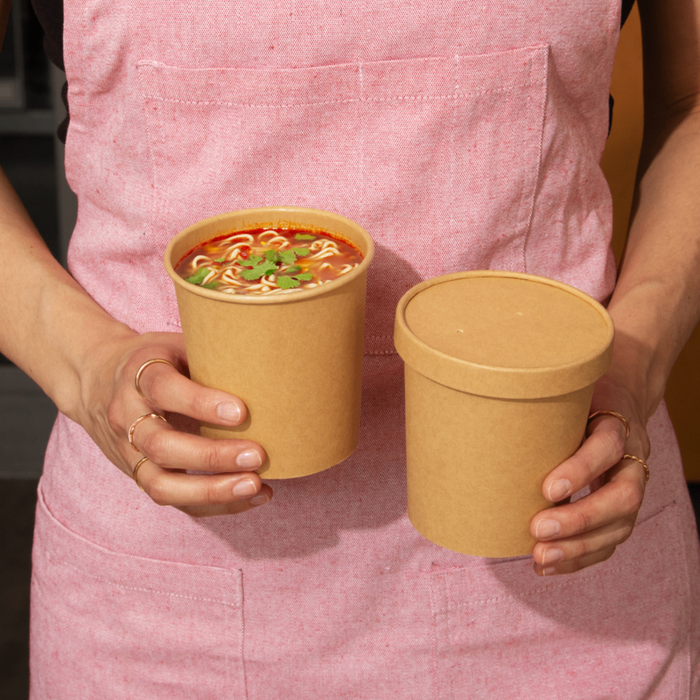 Couvercles en carton bio pour gobelets en papier de 200, 300 et 400 ml, certifiés FSC®, compostables à la maison, marron, Ø 9,8 cm