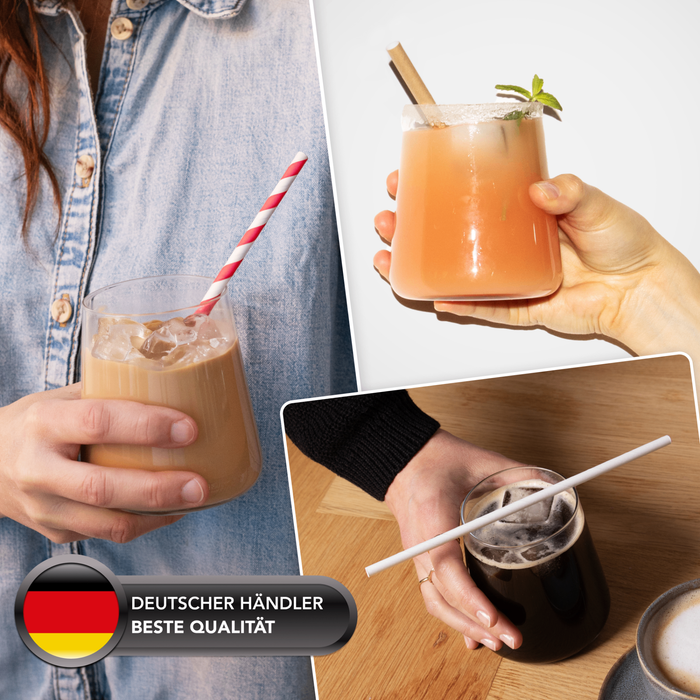 Pailles en papier 8x200mm noir