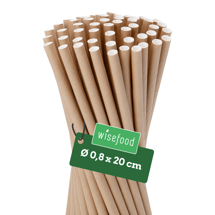 Pailles en papier kraft 8x200mm