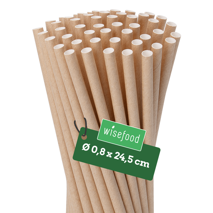 Pailles en papier kraft 8x245mm