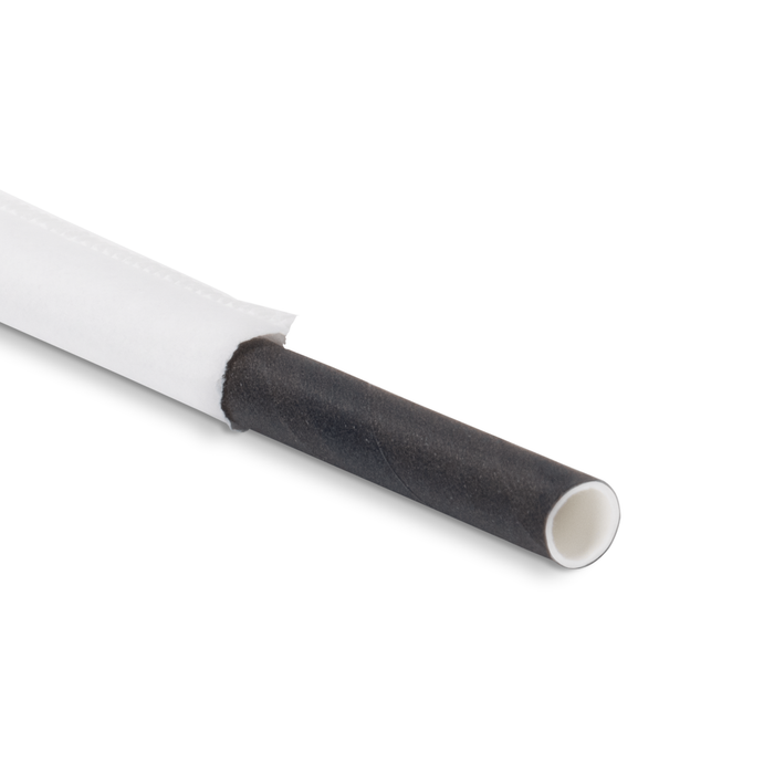 Pailles en papier 6x200mm noir emballées individuellement