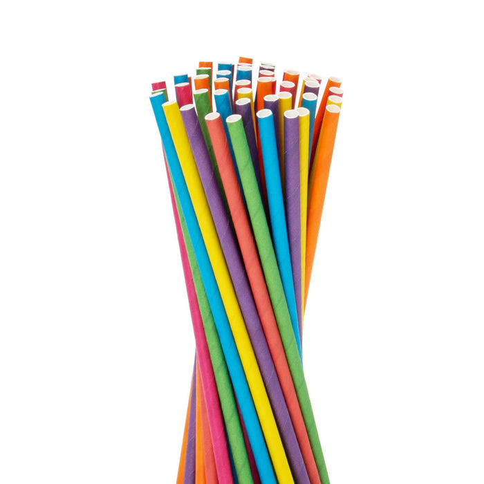 Pailles en papier, couleurs assorties, Ø 0,6 x 20 cm