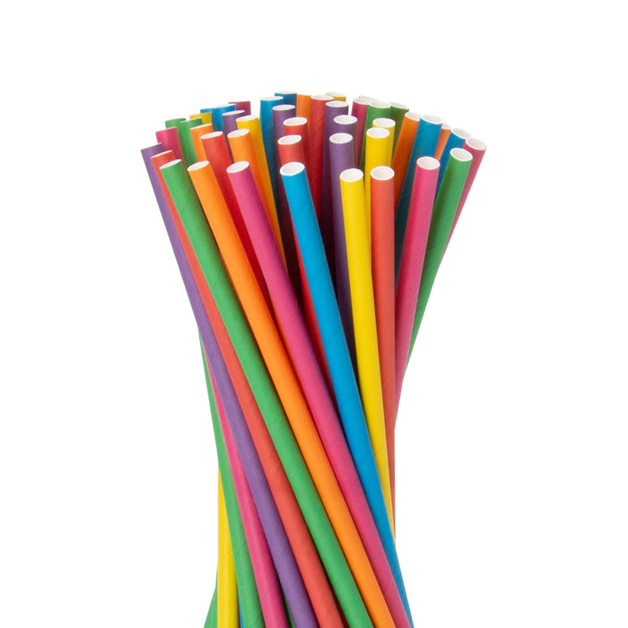 Pailles en papier, couleurs assorties, Ø 0,8 x 24,5 cm