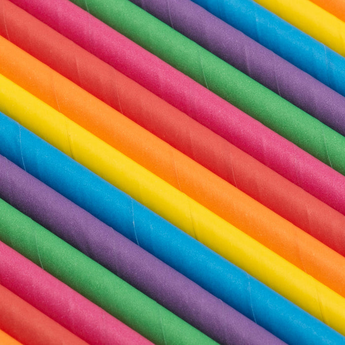 Pailles en papier, couleurs assorties, Ø 0,8 x 24,5 cm