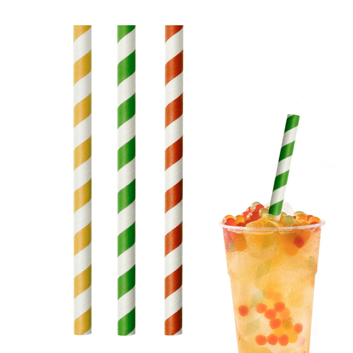 Paille en papier pour bubble tea, colorée, Ø 1,2 x 24,5 cm