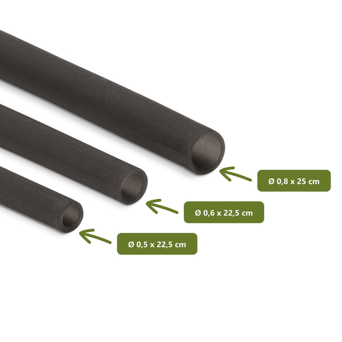 Pailles de riz comestibles, noires, Ø 8 mm x 25 cm