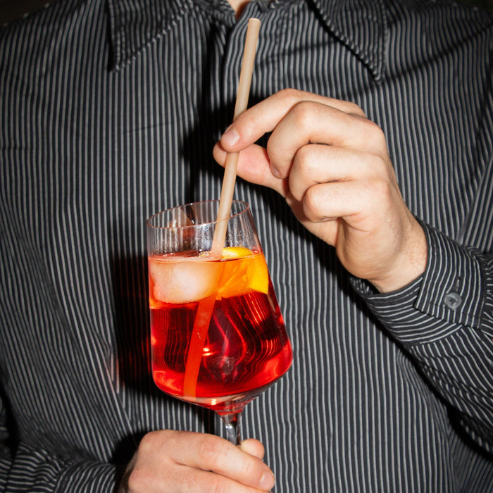 Pailles de riz comestibles, brunes, Ø 6 mm x 22,5 cm