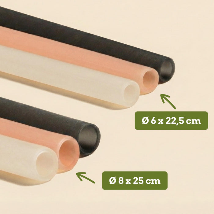 Pailles de riz comestibles, brunes, Ø 6 mm x 22,5 cm