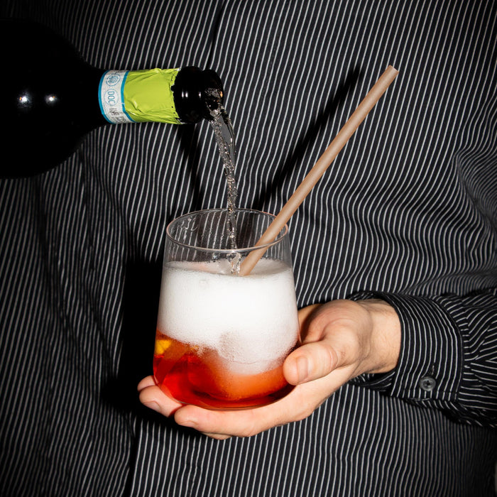 Paille de riz comestible, brune, Ø 8 mm x 25 cm